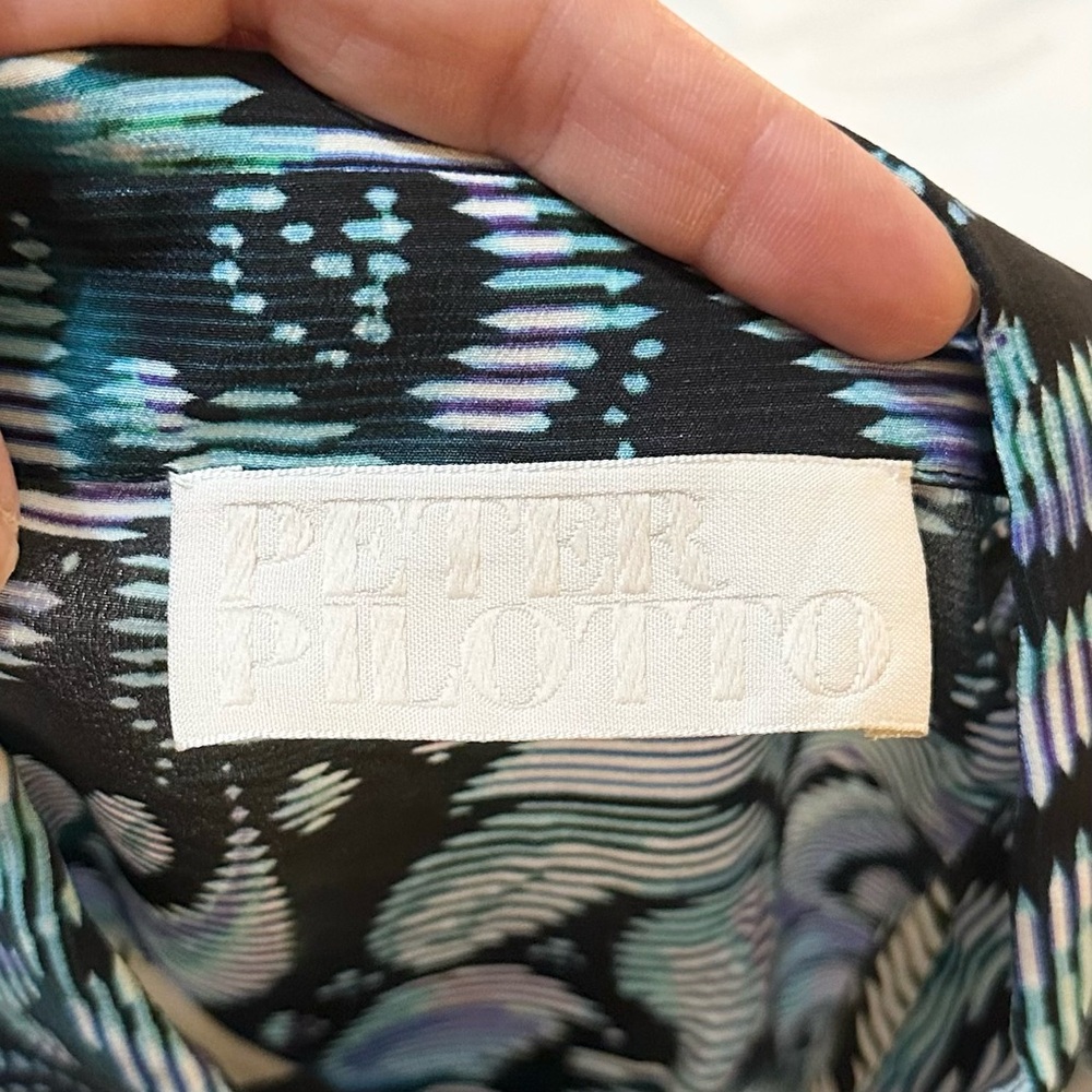 Peter Pilotto J Silk Button Down Collared Blouse … - image 3